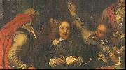 A portion of Hippolyte Delaroche's 1836 oil painting Charles I Insulted by Cromwell's Soldiers,